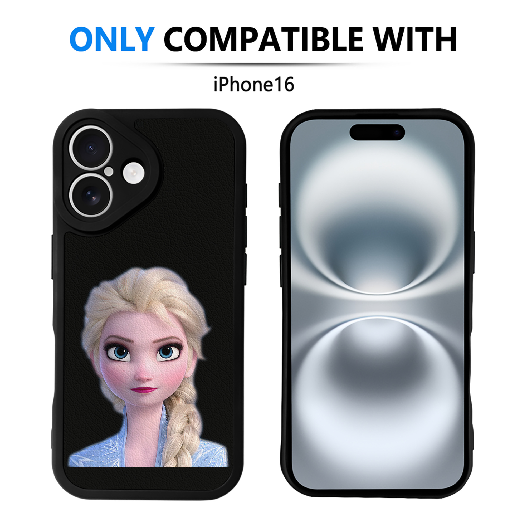 （画像用） アナと雪の女王 アンナ エルサ Frozen Anna Elsa 【iPhone 16シリーズ対応】シリコンスマホケース（レザー調） 材質：シリコン